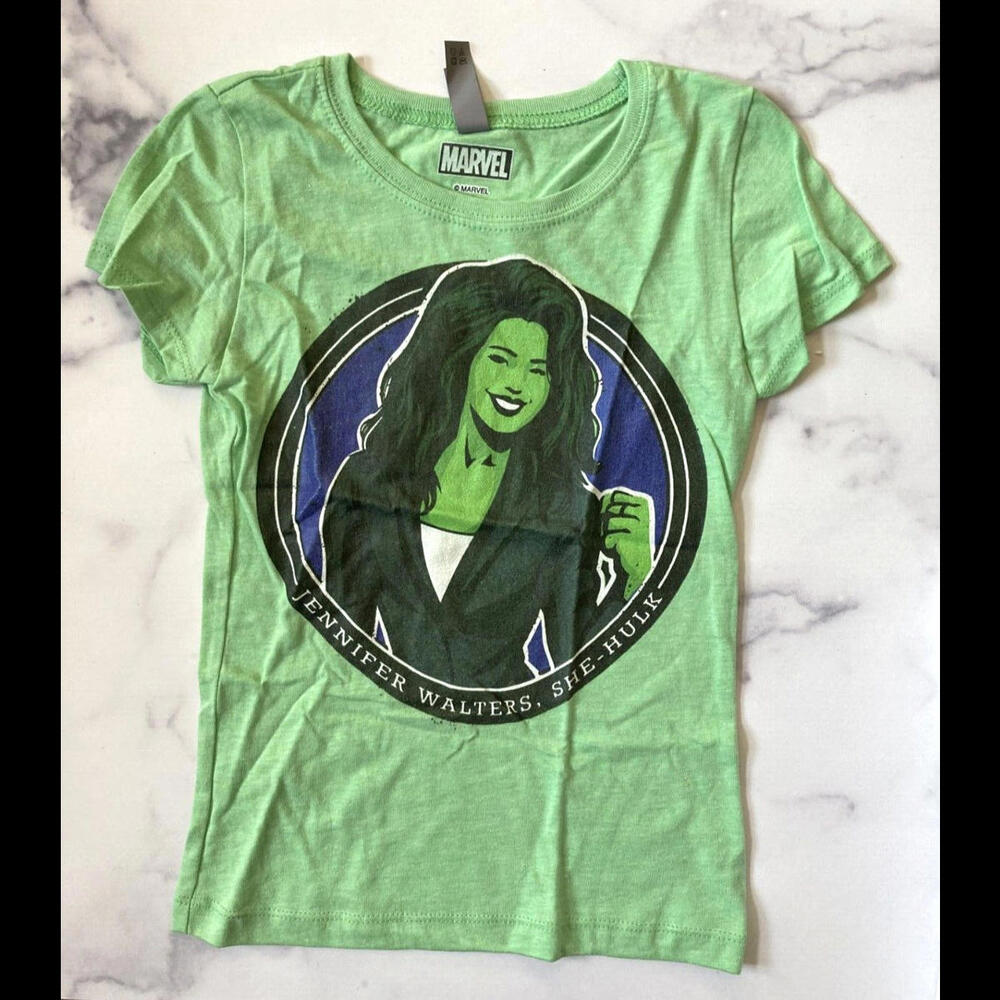She Hulk Marvel Tshirt Girls Light Green Youth 6/6X NEW!